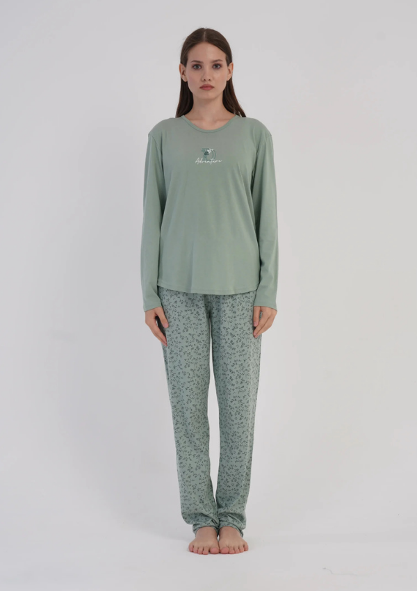 Piżama Damska Vienetta Botanical Green, Zielony, r. M-XXL