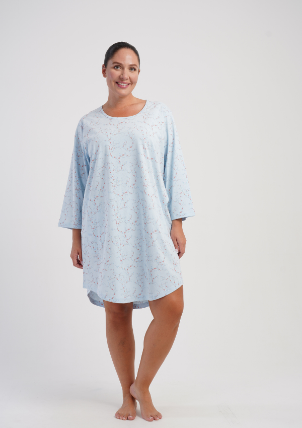 Koszula Nocna Vienetta Soft Bloom, Niebieski r. 1XL-4XL