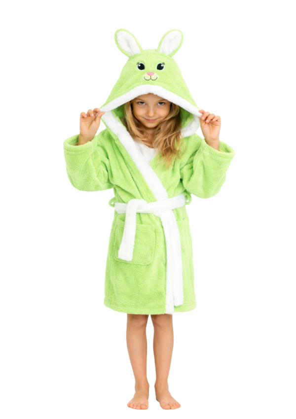 Szlafrok Dziewczęcy Honey Bunny Light Green, zielony, r. 110-134