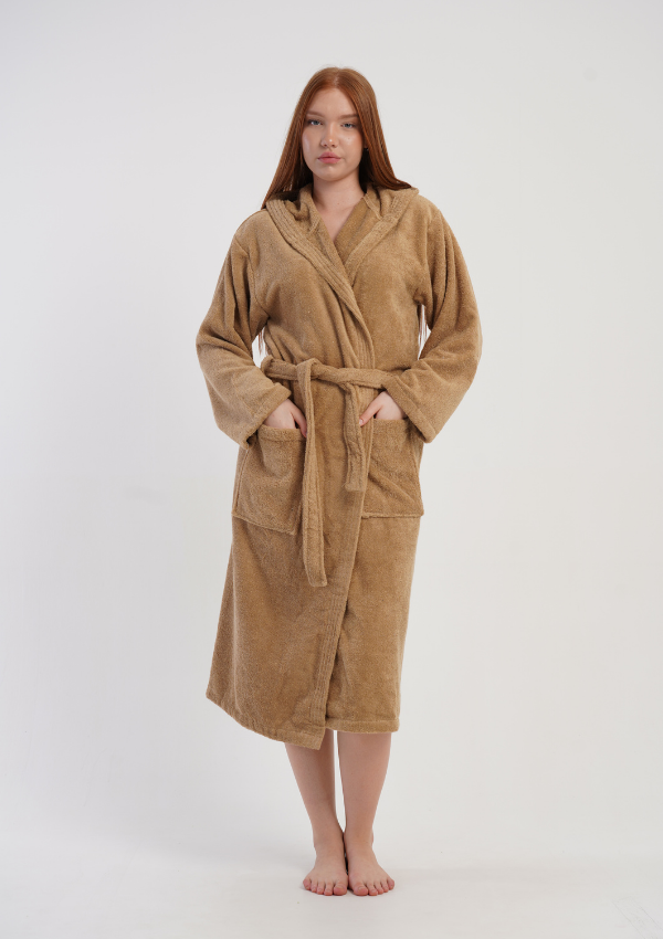 Szlafrok damski Vienetta Carmel Dreams, Brązowy, r. M-XL