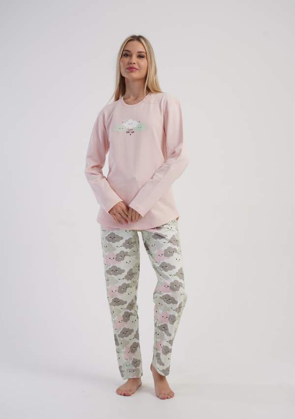 Piżama Damska Vienetta Pink Clouds, Różowy, r. S-XL