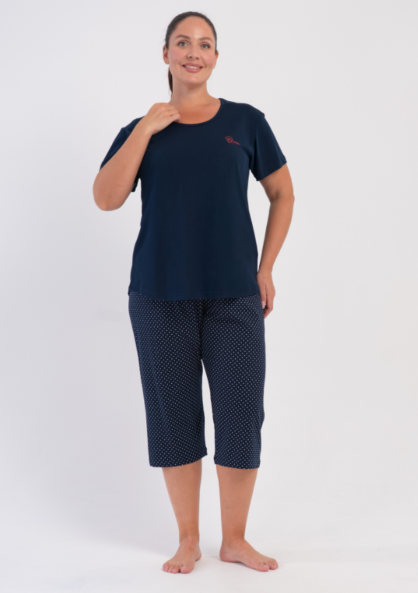 Piżama Damska Vienetta Midnight Dot, Granatowy, r. 1XL-4XL
