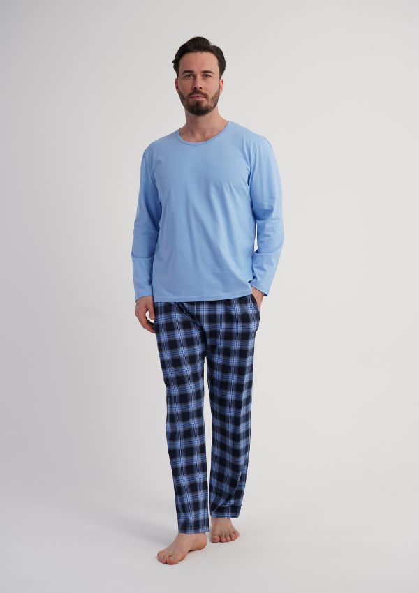 Piżama Męska Vienetta Blue Comfort, Niebieski, r. M-XXL
