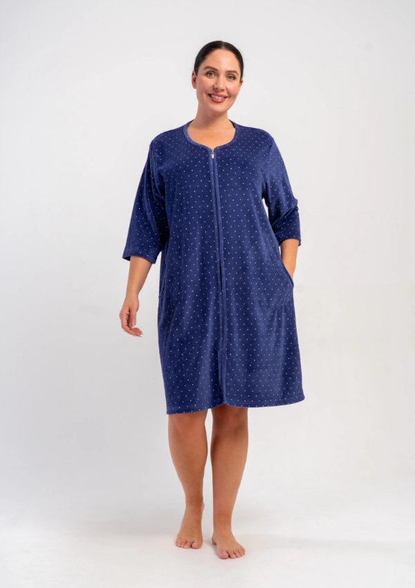 Szlafrok damski Vienetta Velvet Dreams, Grantowy, r. 5XL - 7XL