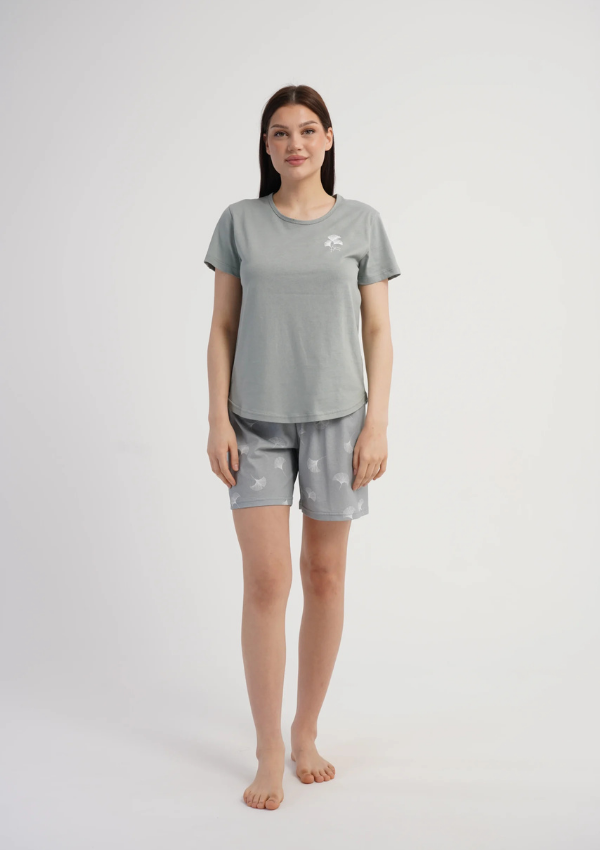 Piżama Damska Vienetta Sage Breeze, Szary, S -XL