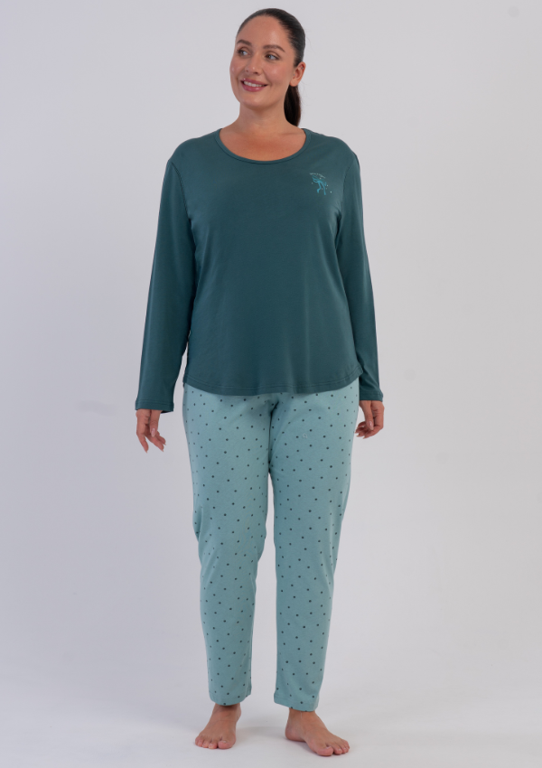 Piżama Damska Vienetta Deep Teal, Zielony r. 1XL-4XL
