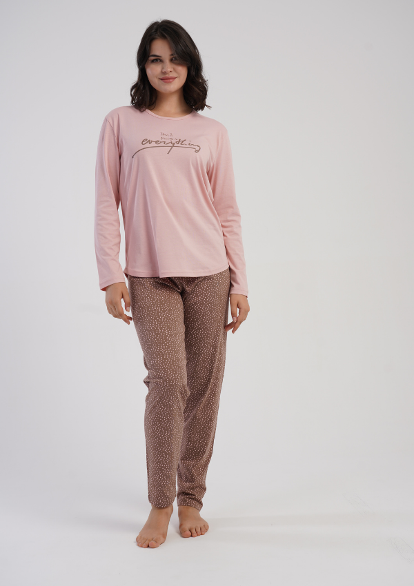 Piżama Damska Vienetta Soft Beauty, Różowy, r. 1XL-4XL