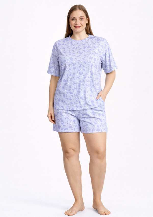 Piżama damska Blue Nature, Niebieski, r. 2XL - 4XL