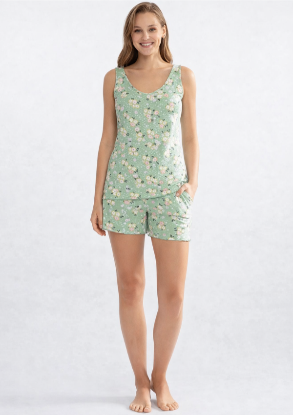 Piżama damska Sage Floral Set, Zielony, r. M - XXL