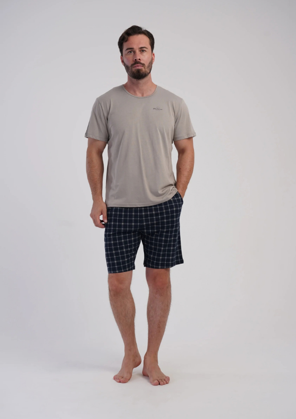 Piżama Męska Vienetta Silver Midnight, Szary, r. M-XXL