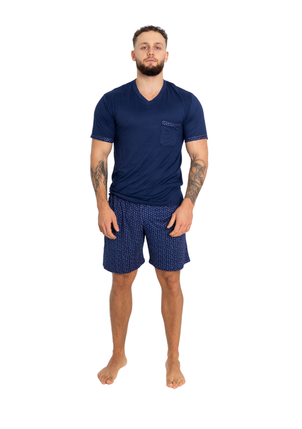 Piżama Męska Navy Dream, Granatowy, r. M-XXXL