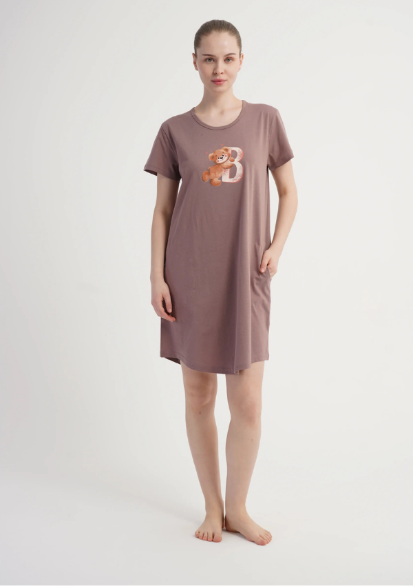 Koszula Nocna Vienetta Brown Teddy, Brązowy, r. M-XXL