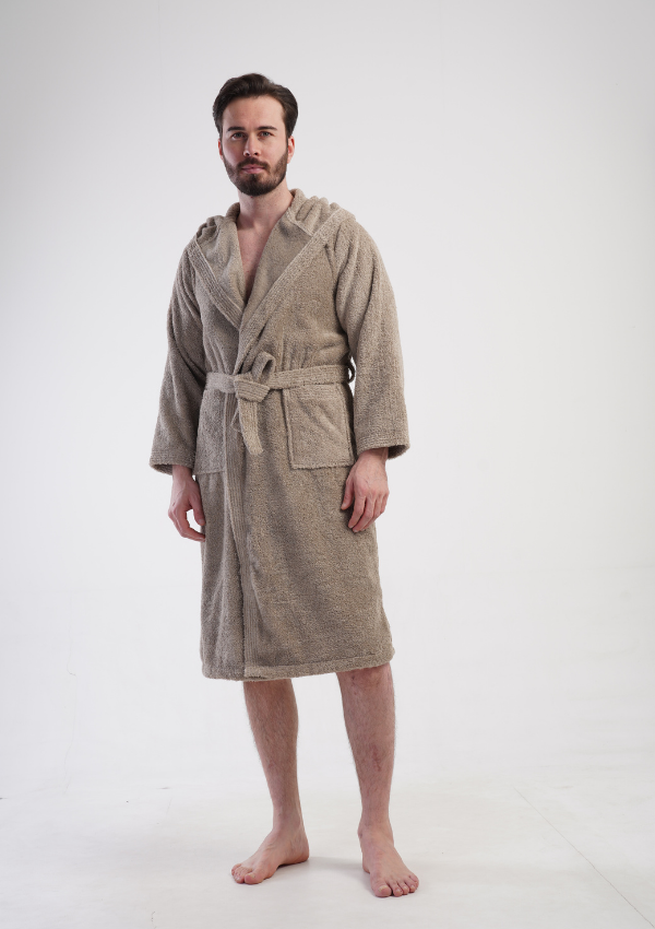 Szlafrok męski Vienetta Beige Vibes, Beżowy, r. L-XXL