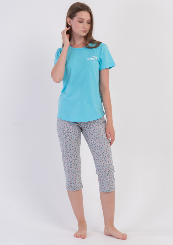 Piżama Damska Vienetta Misty Blue, Niebieski, r. L-XXL