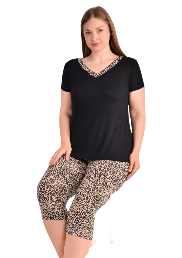 Piżama damska Midnight Panther, Beżowy, r. 2XL-5XL