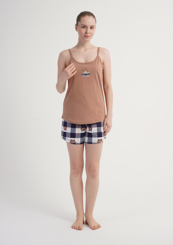 Piżama Damska Bear Breeze, Beżowy, S -XL