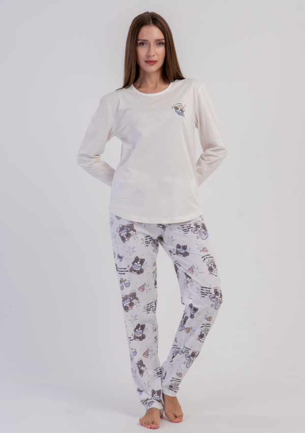 Piżama Damska Vienetta, Fairytale Dreams, Ecru r. S-XL
