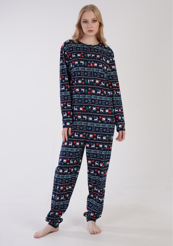 Kombinezon damski Vienetta Nordic Charm, Granatowy, r. S-XL