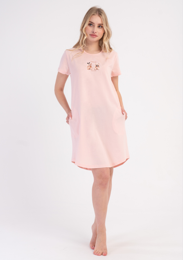 Koszula Nocna Vienetta Sweet Cub, Różowy, r. M-XXL
