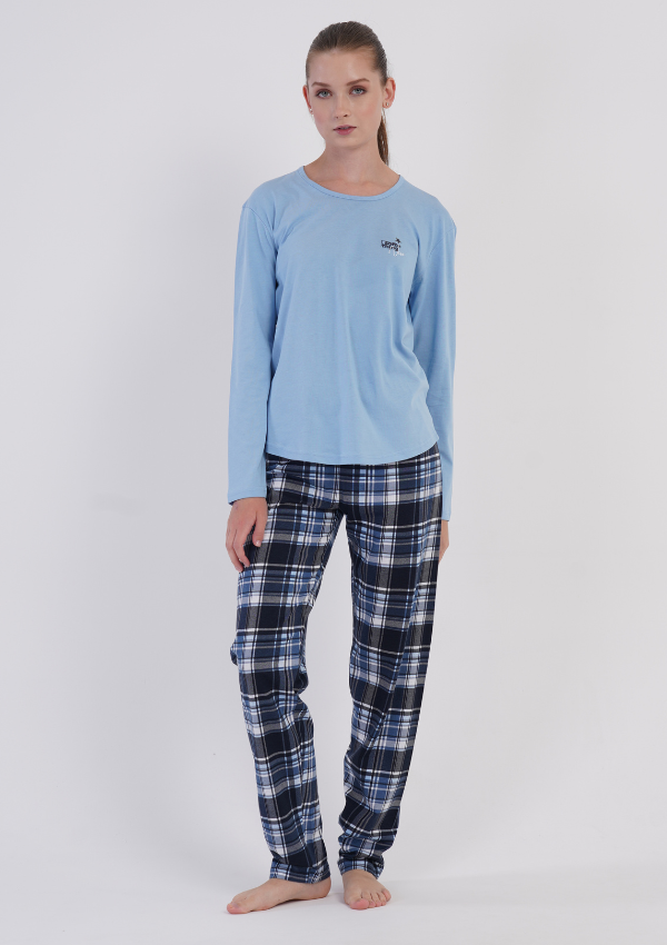 Piżama Damska Vienetta, Sky Blue, Niebieski, r. M-XXL