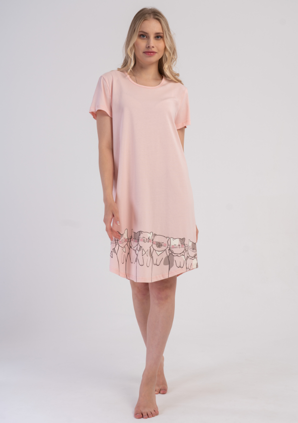 Koszula Nocna Vienetta Kitty Dreams, Różowy, r. M-XXL