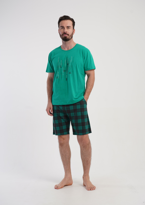 Piżama Męska Vienetta Green Lumber, Zielony, r. 1XL-4XL