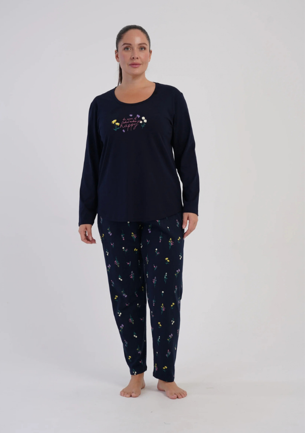 Piżama Damska Vienetta Navy Midnight, Granatowy, r. 1XL-4XL