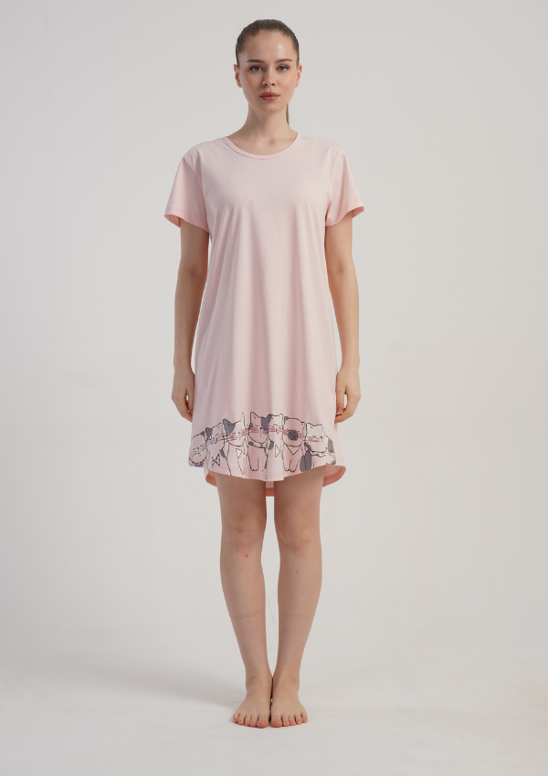 Koszula Nocna Vienetta Kitty Night, Różowy, r. S-XL