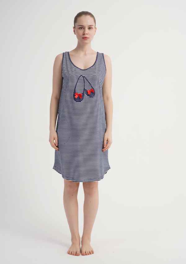 Koszula Nocna Vienetta Navy Lines, Granatowy, r. M-XXL