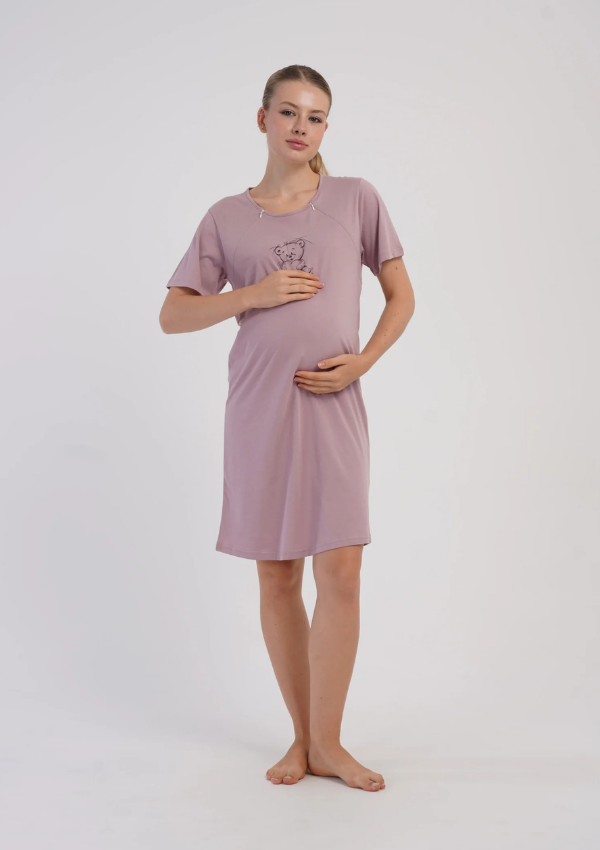 Koszula do Karmienia Vienetta Teddy Maternity, Różowy, r. M-XXL