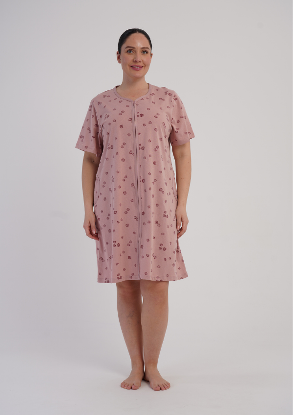 Szlafrok damski Vienetta Floral Pink Comfort, Różowy, r. 1XL-4XL