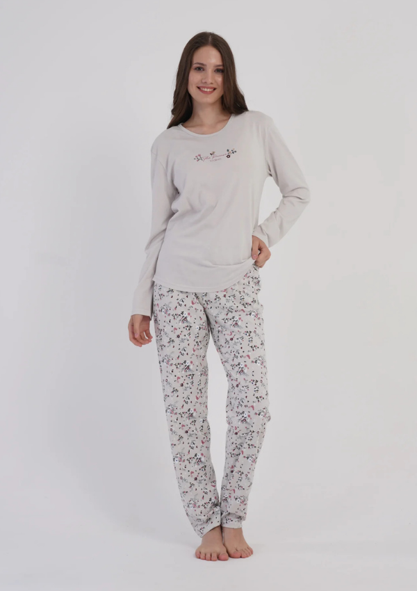 Piżama Damska Vienetta Beige Pattern, Beżowy, r. M-XXL