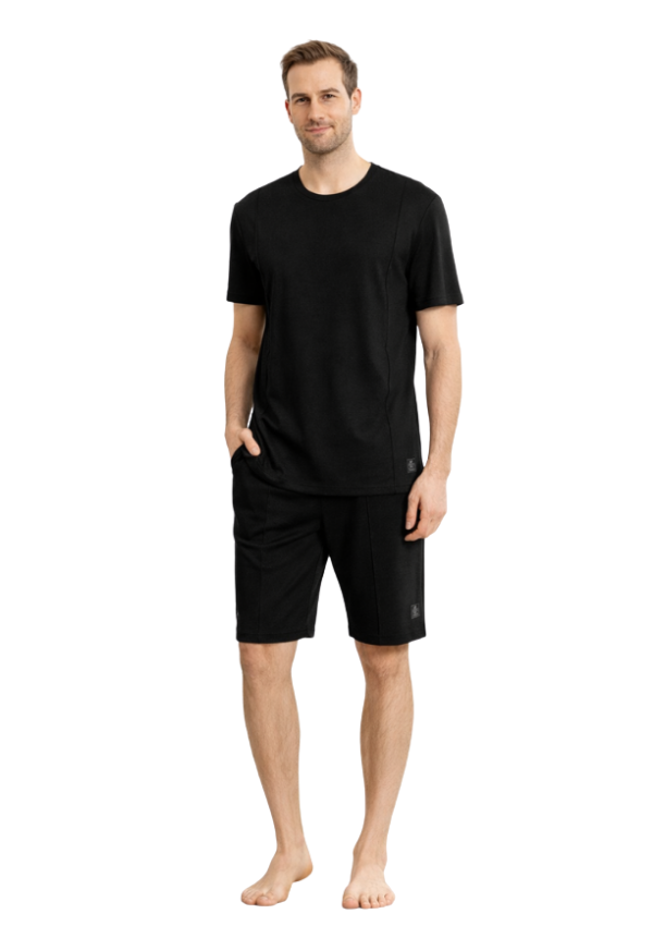 Piżama Męska Black Bamboo Set, Czarny, r. M-XL