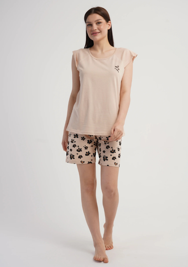Piżama Damska Vienetta Floral Summer, Beżowy, M -XXL