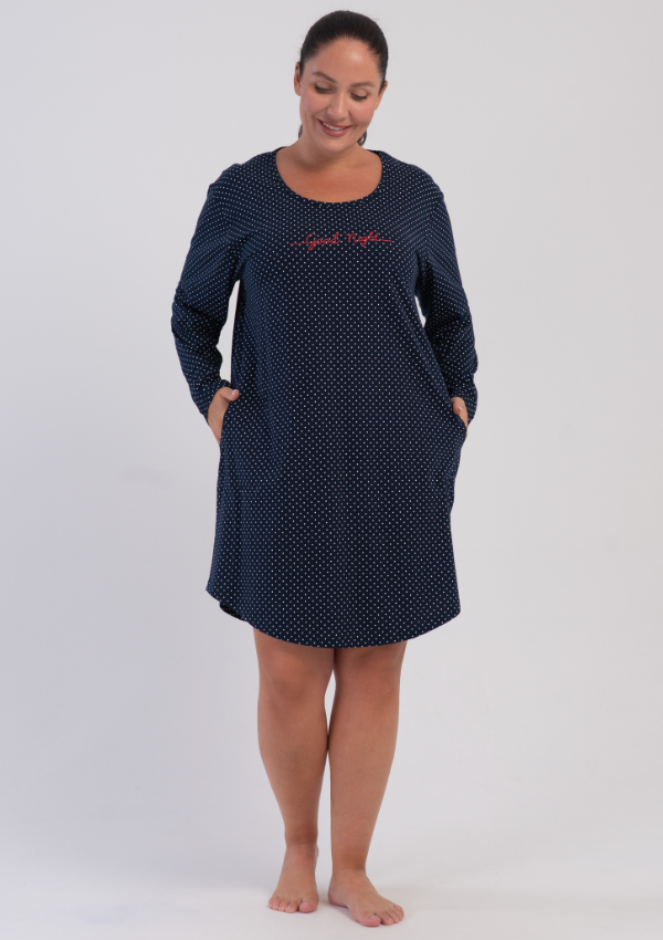 Koszula Nocna Vienetta Midnight Good, Granatowy, r. 1XL-4XL