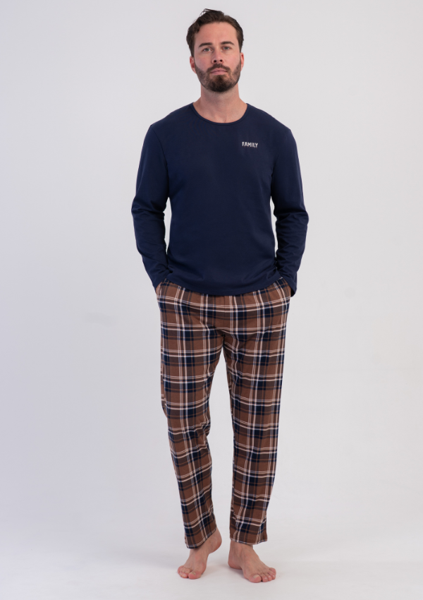 Piżama Męska Vienetta Chestnut Classic, Granatowy, r. M-XXL