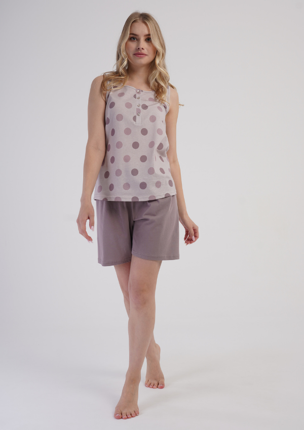 Piżama Damska Rosy Dots, Różowy, M -XXL