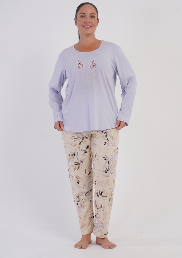 Piżama Damska Vienetta Sky Botanical, Niebieski, r. 1XL-4XL