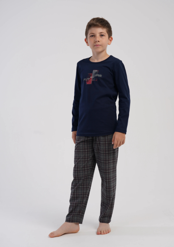 Piżama chłopięca Vienetta Future, Granatowy, r. 134-164