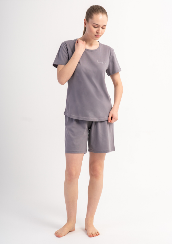 Piżama Damska Vienetta Lilac Mood, Szary, S -XL