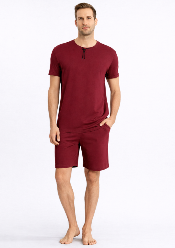 Piżama Męska Red Comfort Set, Bordowy, r. M-XL