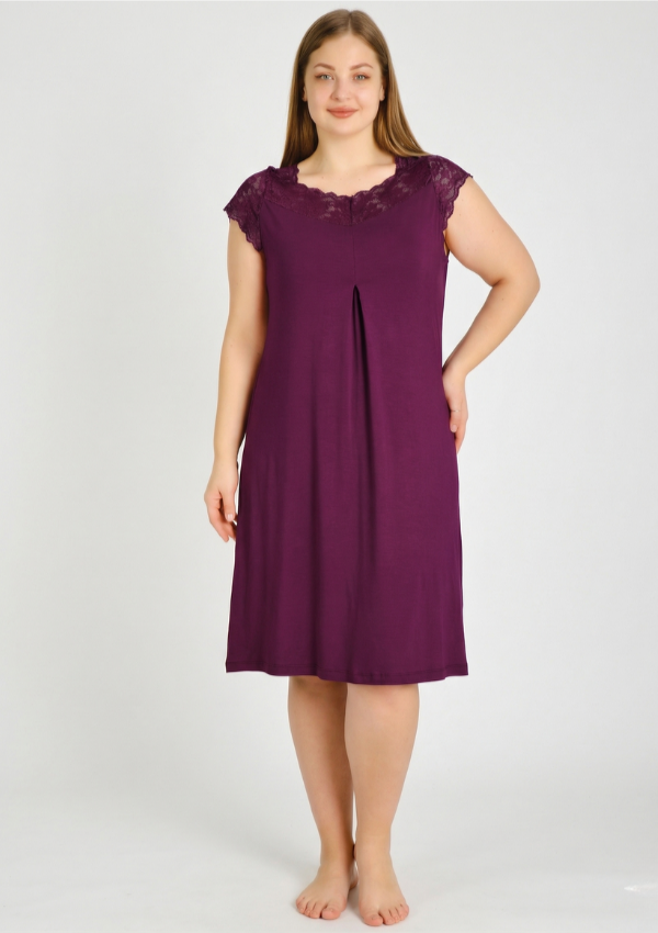 Koszula Nocna Plum Elegance, Fioletowy, r. 2XL - 5XL