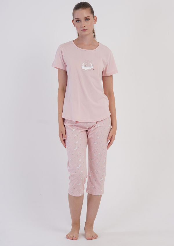 Piżama Damska Vienetta Pink Cloud, Różowy, r. S-XL