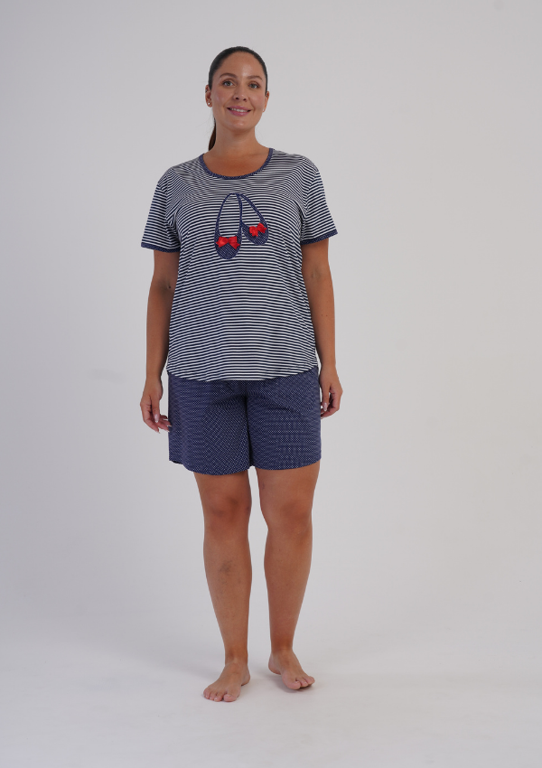 Piżama Damska Vienetta Summer Ballet, Granatowy, r. 1XL-4X