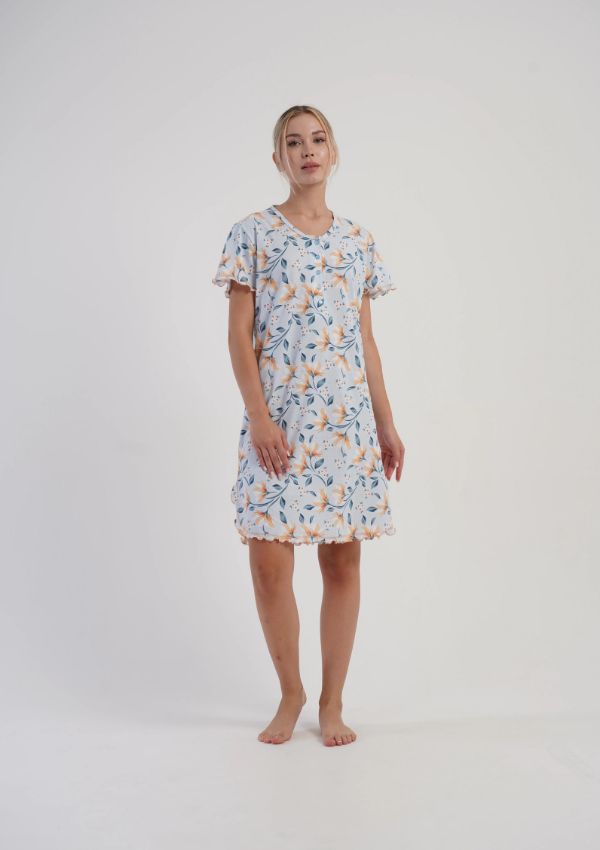 Koszula Nocna Vienetta Floral Dream, Niebieski, r. M-XXL