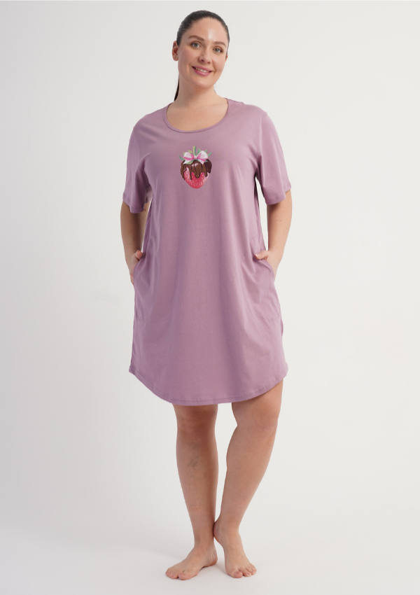 Koszula Nocna Damska Sweet Berry, Różowy, r. 1XL - 4XL