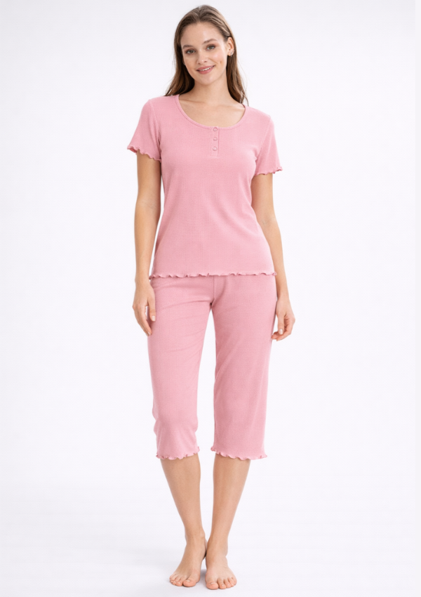 Piżama Damska RoseBloom Comfort, Różowy, r. M-XXL