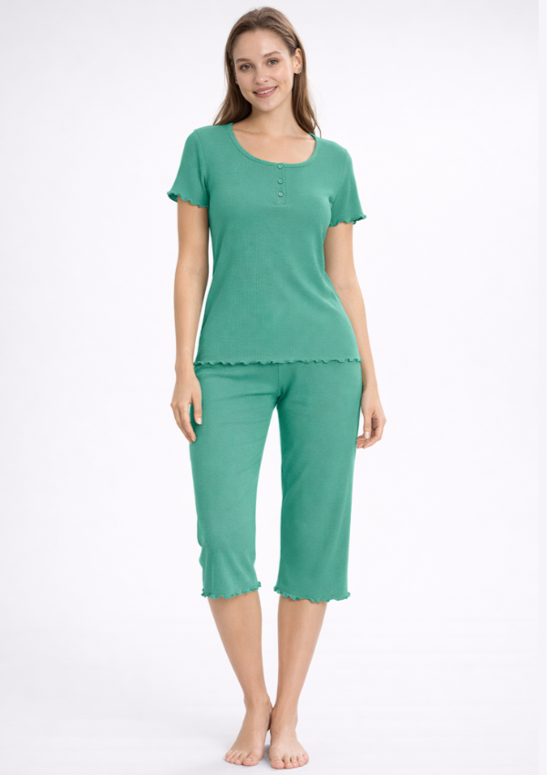 Piżama Damska Green Comfort, Zielony, r. M-XXL