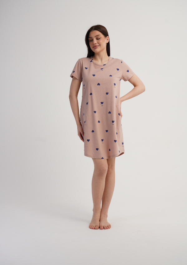Koszula Nocna Vienetta Heart Mood, Różowy, r. M-XXL