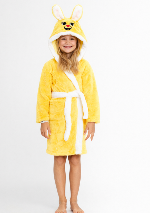Szlafrok Dziewczęcy Vienetta, Yellow Bunny, Żółty, r. 110-134